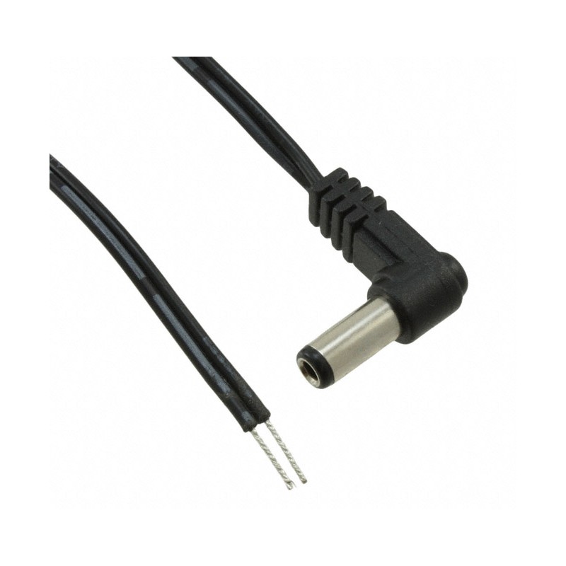 1 pcs : CA-2188 - Cable Assembly 2.5mm ID, 5.5mm OD Plug, Right Angle to Wire Leads Flat 6.0' (1.83m)