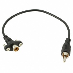 1 pcs : 1729 - Cable Phono (RCA) Jack, Panel Mount To Phono (RCA) Plug 0.9' (26.40cm)