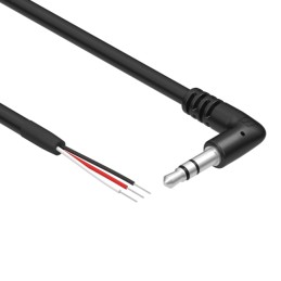 1 pcs : 10-02143 - Cable Stereo (3 Conductor, TRS) Phone Plug, 3.5mm (1/8'), Right Angle To Cable (Round) 3.0' (91.44cm)