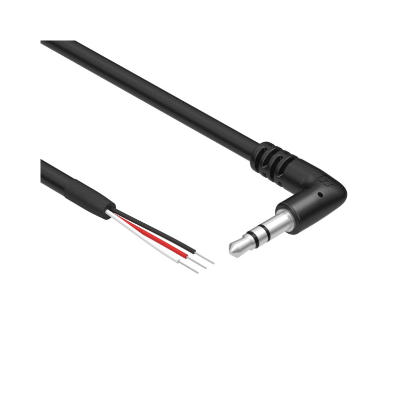 1 pcs : 10-02143 - Cable Stereo (3 Conductor, TRS) Phone Plug, 3.5mm (1/8'), Right Angle To Cable (Round) 3.0' (91.44cm)