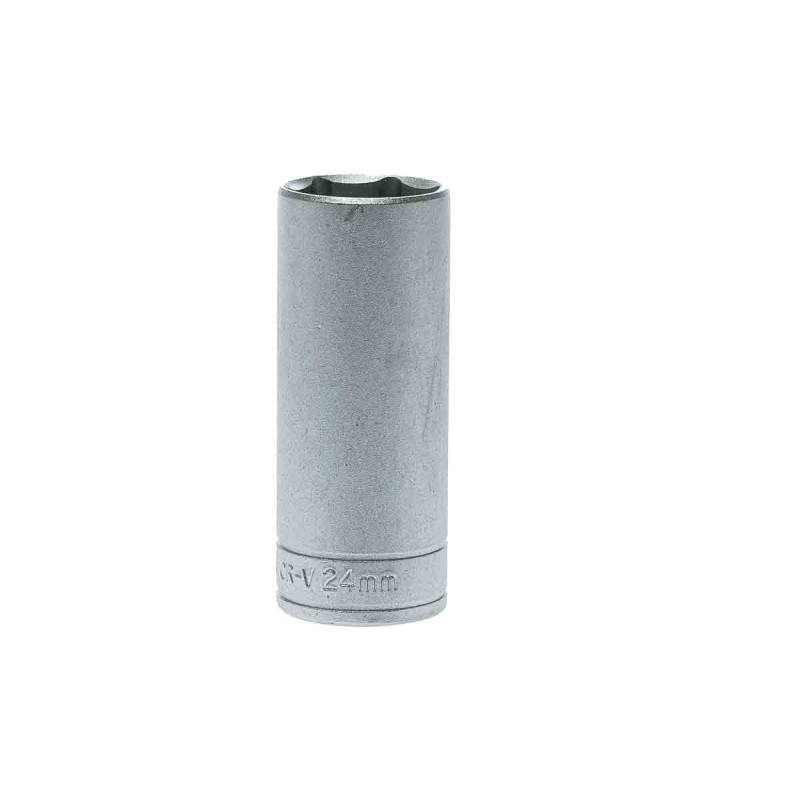 1 pcs - Teng Tools 1/2 in Drive 24mm Deep Socket, 6 point, 79 mm Overall Length