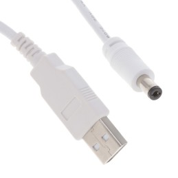 1 pcs : USBA1M8C10WH(R) - Cable Assembly Barrel Jack - 2.1mm ID, 5.5mm OD to USB A Plug 6.00' (1.83m)