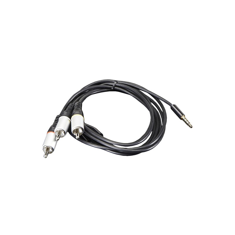 1 pcs : 2881 - Cable Stereo (4 Conductor, TRRS) Phone Plug, 3.5mm (1/8') To Phono (RCA) Plug (3) 5.0' (1.52m)