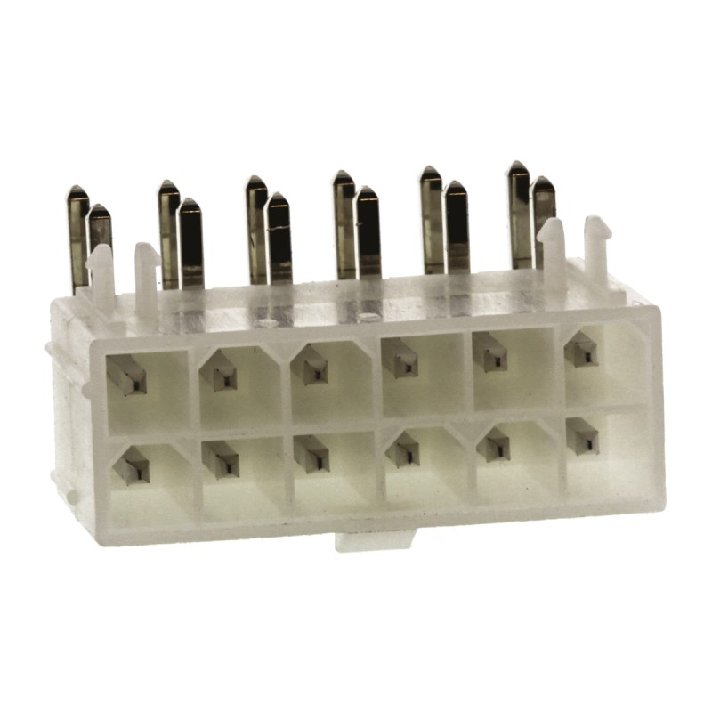5 pcs - Molex Mini-Fit Jr. Series Right Angle Through Hole PCB Header, 12 Contact(s), 4.2mm Pitch, 2 Row(s), Shrouded