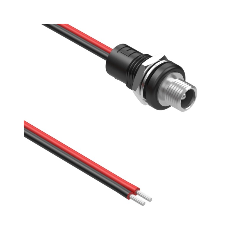 1 pcs : 10-03672 - Cable Assembly 2.1mm ID, 5.5mm OD Jack to Wire Leads Flat 1.00' (305.00mm)