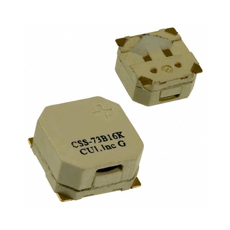 1 pcs : CSS-73B16K-SMT - Buzzers Transducer, Externally Driven Magnetic 3.6 V 100mA 2.73kHz 87dB @ 3.6V, 10cm Surface Mount Sold