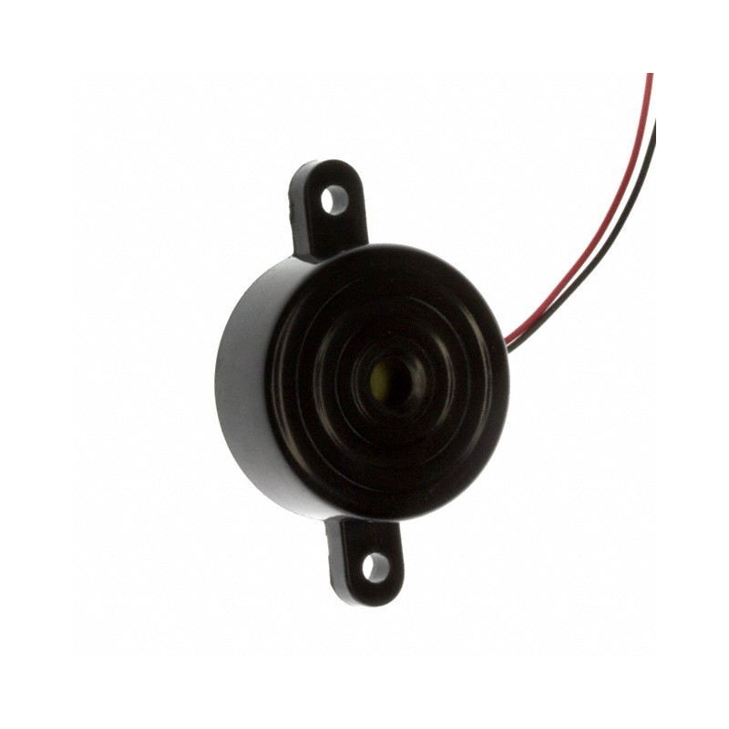 1 pcs : CPE-270 - Buzzers Indicator, Internally Driven Piezo 12 V 5mA 3.5kHz 86dB @ 12V, 30cm Panel Mount, Flange Wire Leads
