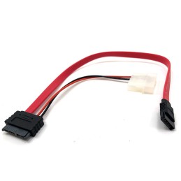 1 pcs : F03-160 - Cable Assembly SATA 07 pos Female to Female SATA 12 pos Female to Rectangular 02 pos Plug 1.00' (304.8mm)