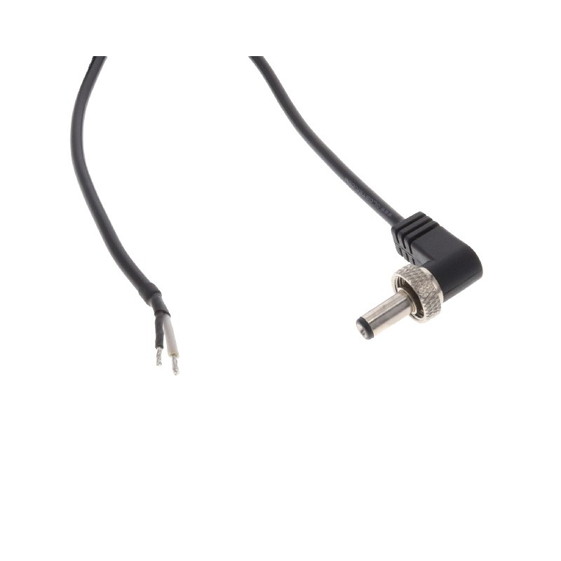 1 pcs : CR20LW11852M0TT(R) - Cable Assembly 2.0mm ID, 5.5mm OD Plug, Right Angle, Thread Lock, to Wire Leads Round 6.6' (2.00m)