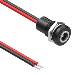 1 pcs : 10-03609 - Cable Assembly 2.1mm ID, 5.5mm OD Jack to Wire Leads Round 1.00' (305.00mm)
