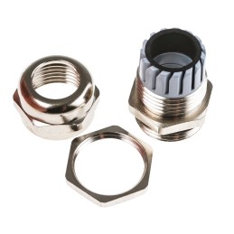 1 Box of 5 - SIB SIB-TEC Series Metallic Nickel Plated Brass Cable Gland, PG13 Thread, 7mm Min, 13mm Max, IP68