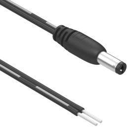 1 pcs : 10-03130 - Cable Assembly 2.1mm ID, 5.5mm OD Plug to Wire Leads Flat 6.0' (1.83m)
