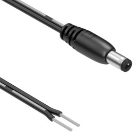 1 pcs : 10-02492 - Cable Assembly 2.5mm ID, 5.5mm OD Plug to Wire Leads Flat 6.0' (1.83m)