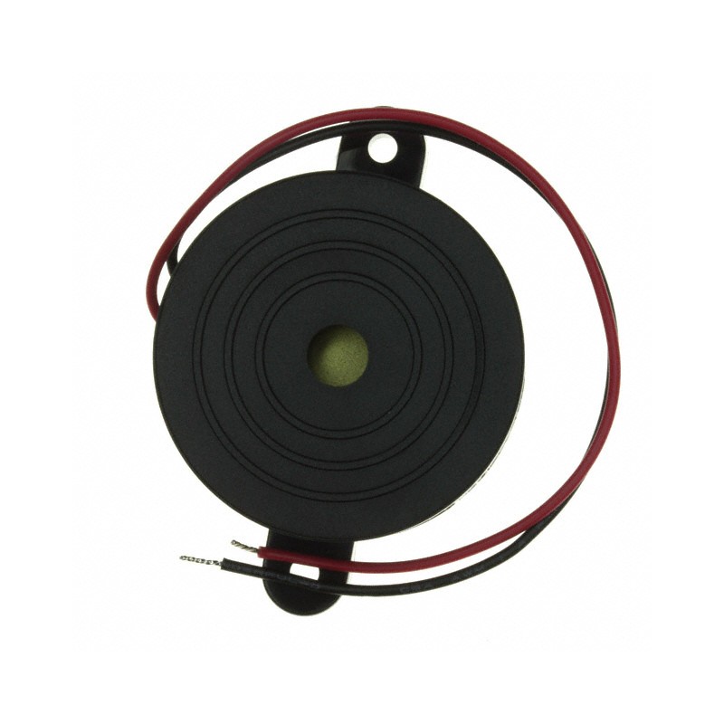 1 pcs : CPE-351 - Buzzers Indicator, Internally Driven Piezo 12 V 6mA 2.8kHz 81dB @ 12V, 30cm Panel Mount, Flange Wire Leads