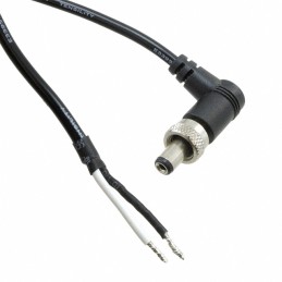 1 pcs : 10-00115 - Cable Assembly 2.1mm ID, 5.5mm OD Plug, Right Angle, Thread Lock, to Wire Leads Round 6.6' (2.00m)