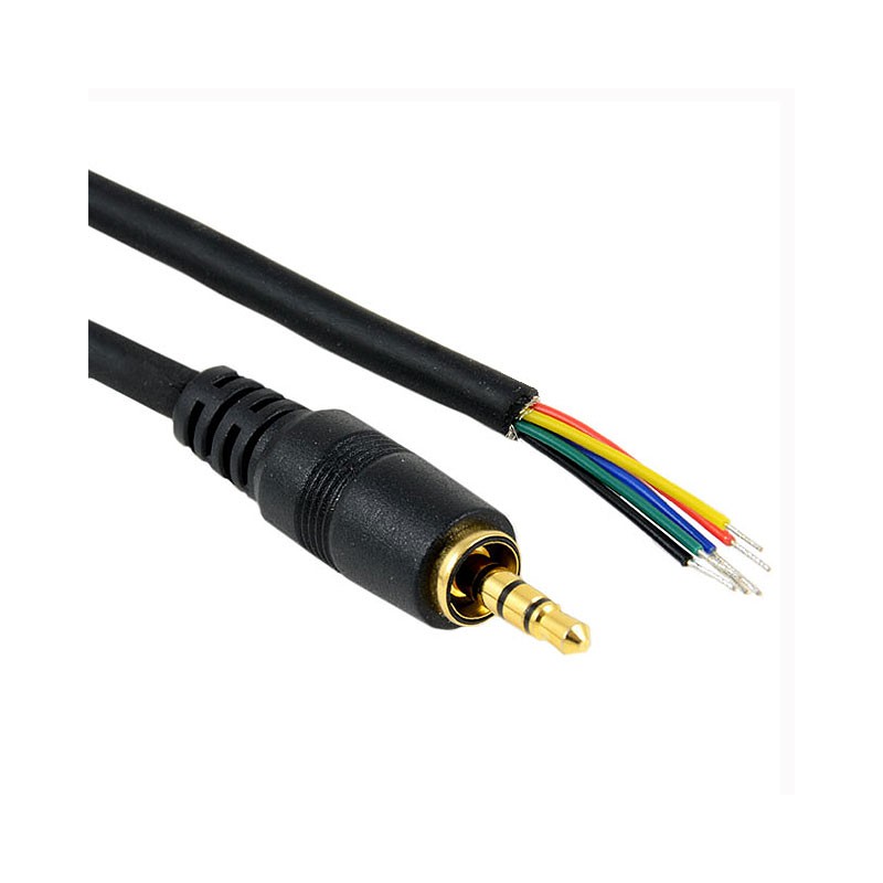 1 pcs : CA-356CS - Cable 6 Conductor Phone Plug, 3.5mm (1/8') To Cable (Round) 6.0' (1.83m)