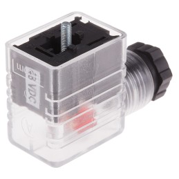5 pcs - RS PRO 2P+E DIN 43650 B, Female Solenoid Valve Connector with Indicator Light, 48 V dc Voltage