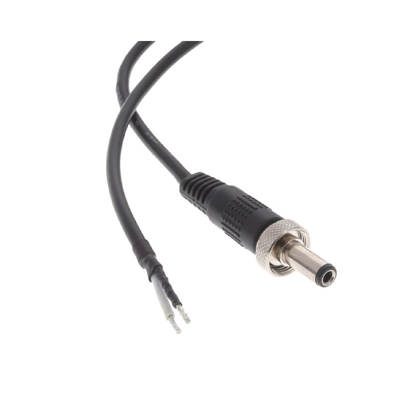 1 pcs : LLW11852M0TT(R) - Cable Assembly 2.5mm ID, 5.5mm OD Plug, Thread Lock, to Wire Leads Round 6.6' (2.00m)