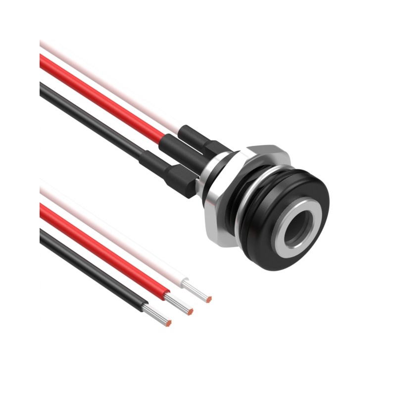 1 pcs : 10-05156 - Cable Assembly 2.1mm ID, 5.5mm OD Jack to Wire Leads 1.00' (305.00mm)