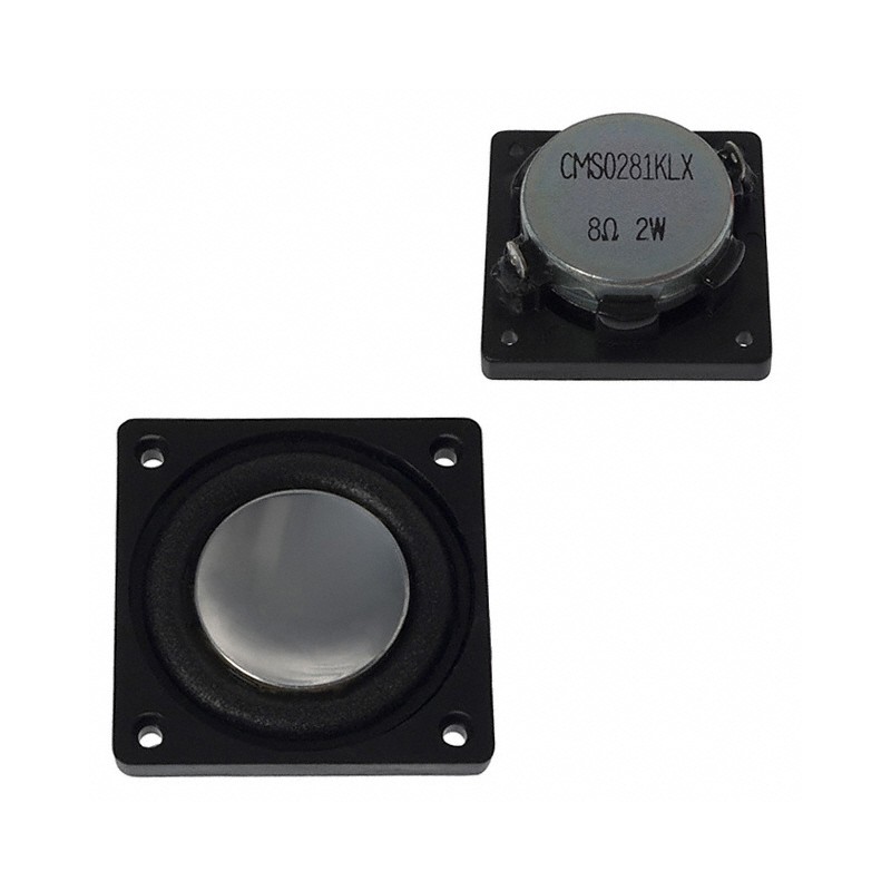 1 pcs : CMS0281KLX - 8 Ohms General Purpose Speaker 2 W 248 Hz ~ 20 kHz Top Round, Square Frame