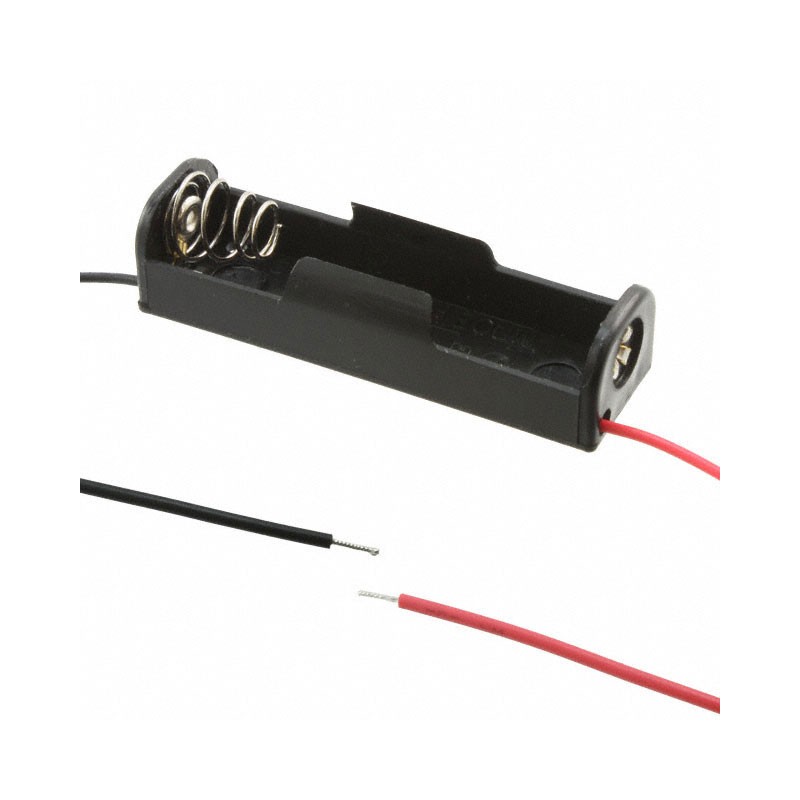 1 pcs : 2461 - Battery Holder (Open) AA 1 Cell Wire Leads - 6' (152.4mm)