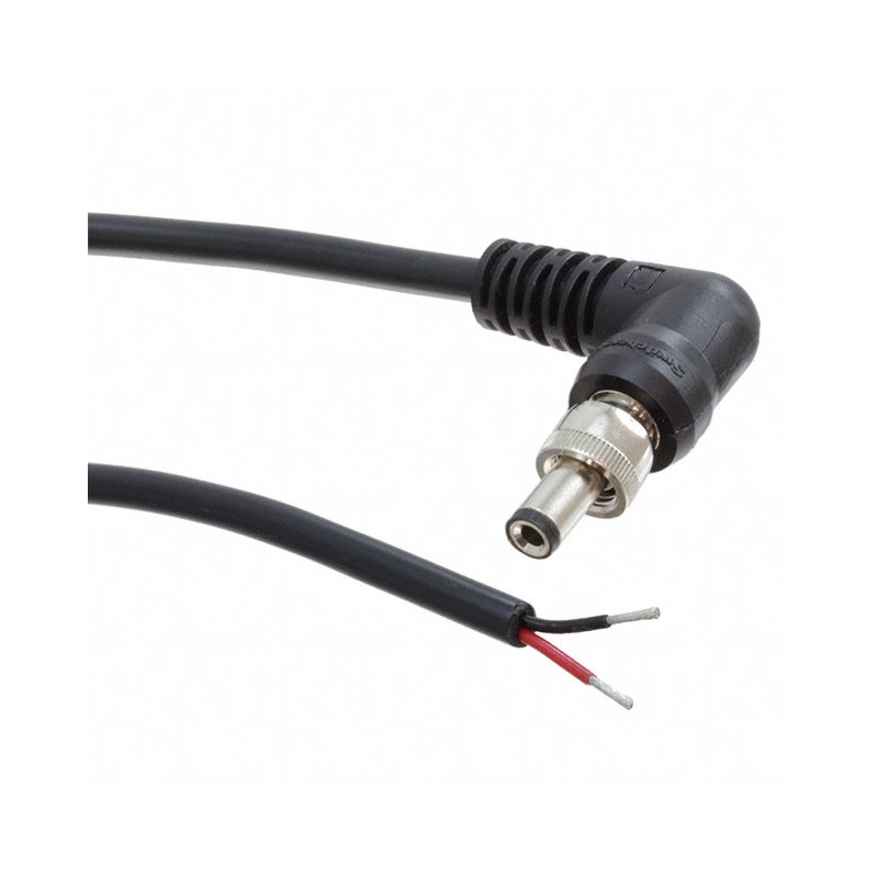 1 pcs : CARA760K07984 - Cable Assembly 2.5mm ID, 5.5mm OD Plug, Right Angle to Wire Leads Round 6.6' (2.00m)