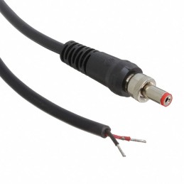 1 pcs : CA767K07984 - Cable Assembly 2.1mm ID, 5.5mm OD Plug, Thread Lock, to Wire Leads Round 6.6' (2.00m)