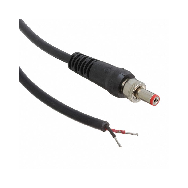 1 pcs : CA767K07984 - Cable Assembly 2.1mm ID, 5.5mm OD Plug, Thread Lock, to Wire Leads Round 6.6' (2.00m)