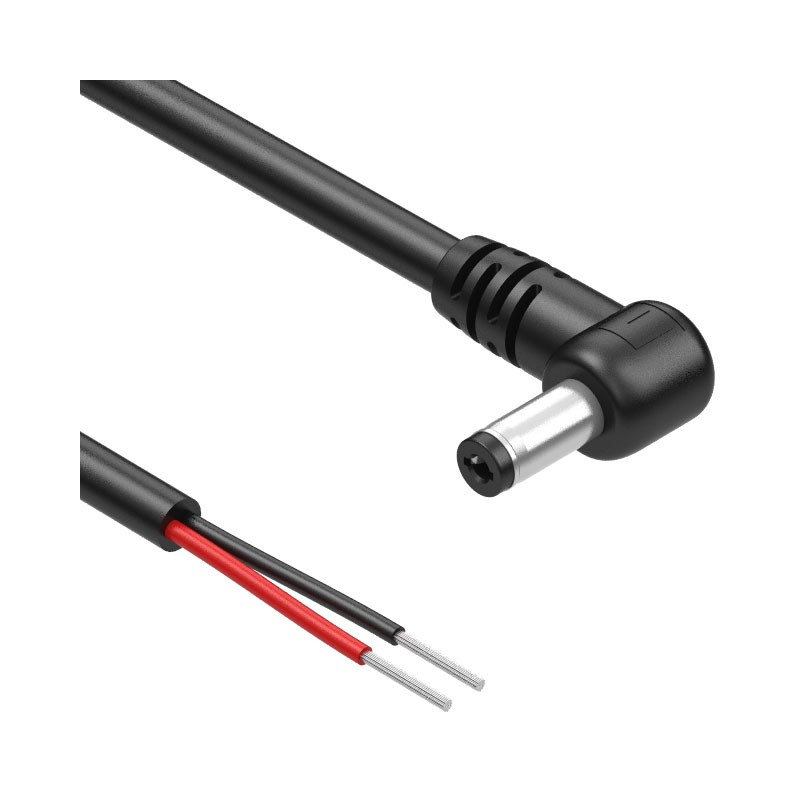 1 pcs : 10-03362 - Cable Assembly 2.1mm ID, 5.5mm OD Plug, Right Angle to Wire Leads Round 20.0' (6.10m)