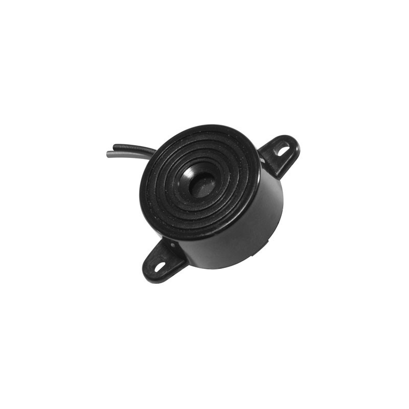 1 pcs : IP223309-1 - Buzzers Indicator, Internally Driven Piezo 9 V 20mA 3.3kHz 95dB @ 9V, 10cm Panel Mount, Flange Wire Leads