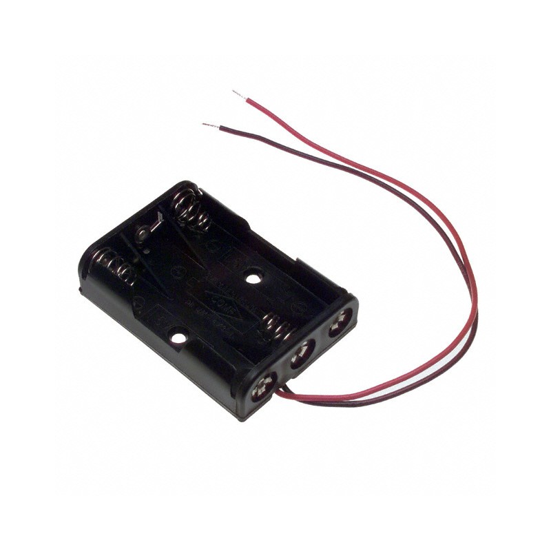 1 pcs : 2480 - Battery Holder (Open) AAA 3 Cell Wire Leads - 6' (152.4mm)