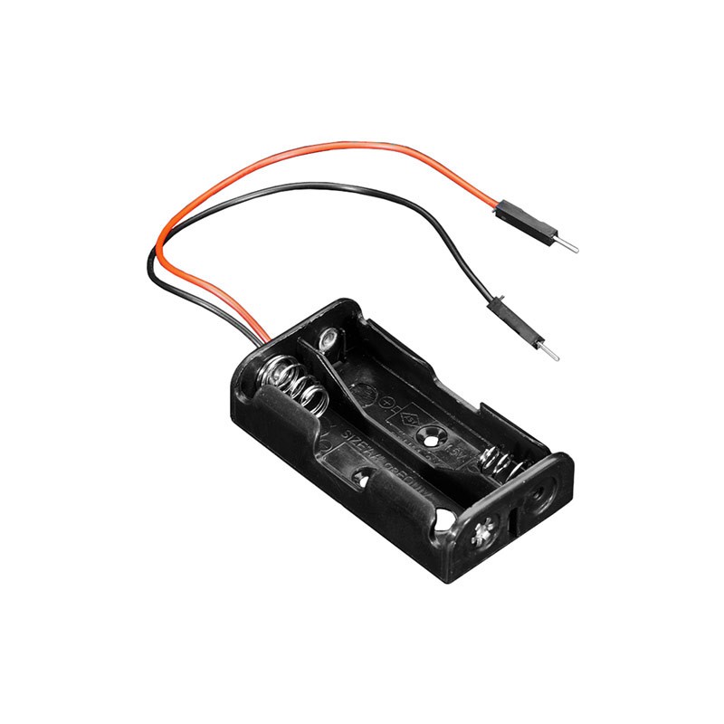1 pcs : 3858 - Battery Holder (Open) AA 2 Cell Wire Leads - 6.5' (165.1mm)