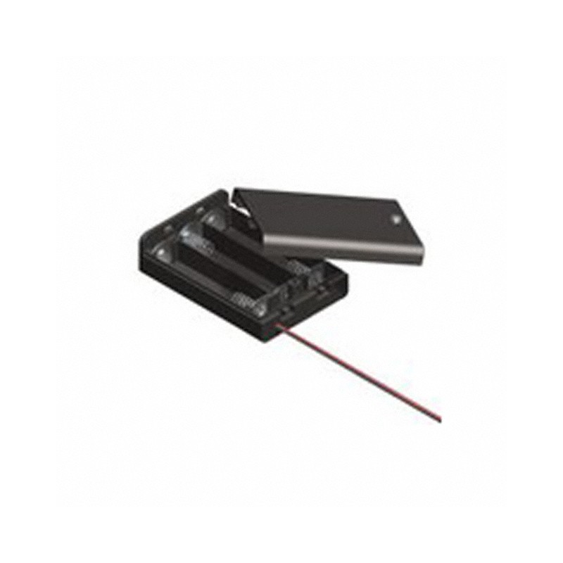 1 pcs : 2484 - Battery Holder (Covered) AAA 3 Cell Wire Leads - 6' (152.4mm)