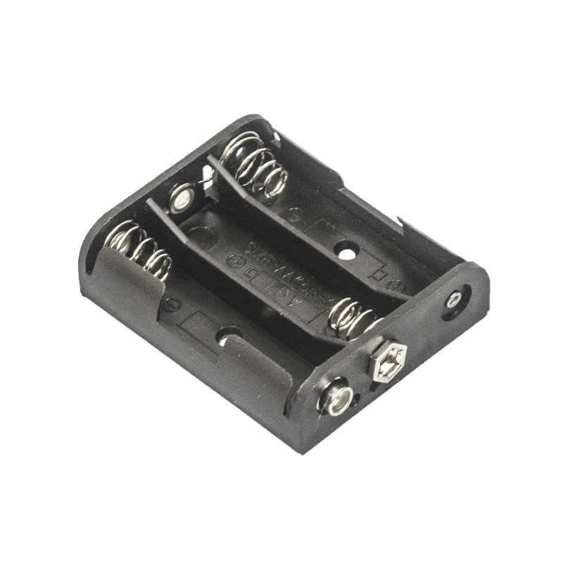 1 pcs : BC3AASF - Battery Holder (Open) AA 3 Cell 9 Volt Snap Fasteners