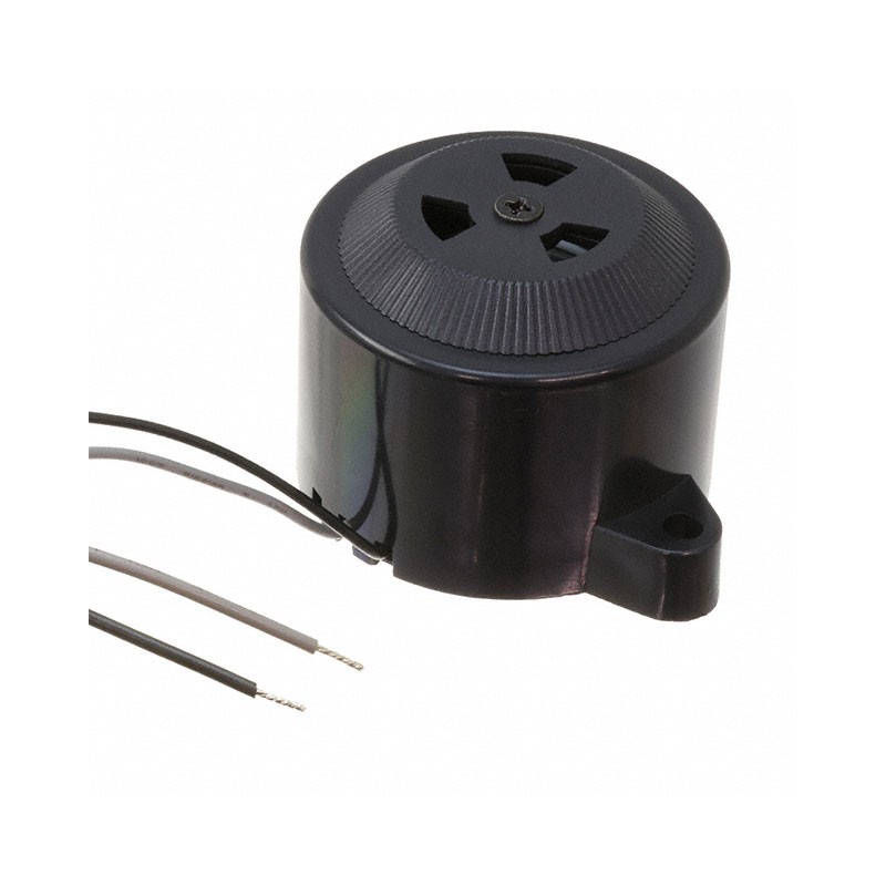 1 pcs : IP503012-1 - Buzzers Indicator, Internally Driven Piezo 12 V 65mA 3.2kHz 115dB @ 12V, 10cm Panel Mount, Flange Wire Lead