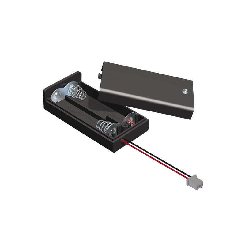 1 pcs : 2489CN - Battery Holder (Covered) AAA 2 Cell Wire Leads with Connector