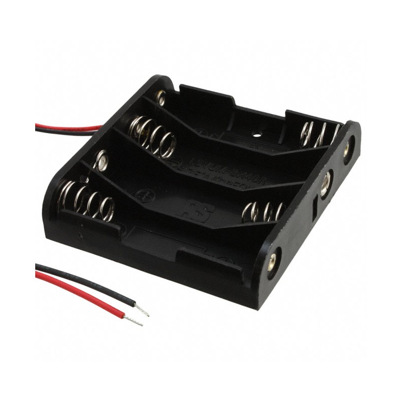 1 pcs : HH-3633 - Battery Holder (Open) AA 4 Cell Wire Leads - 6' (152.4mm)