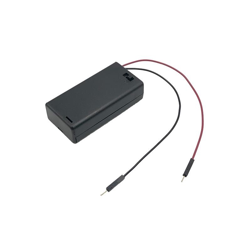 1 pcs : BH2A2P - Battery Holder (Covered) AA 2 Cell Wire Leads with Connector