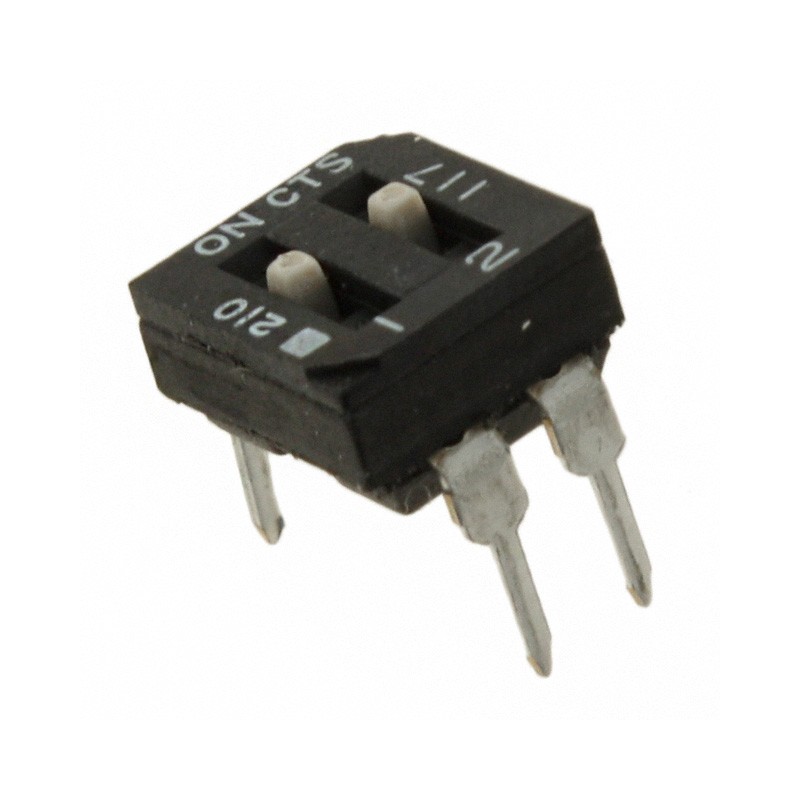 10 pcs - CTS 2 Way Through Hole DIP Switch SPST