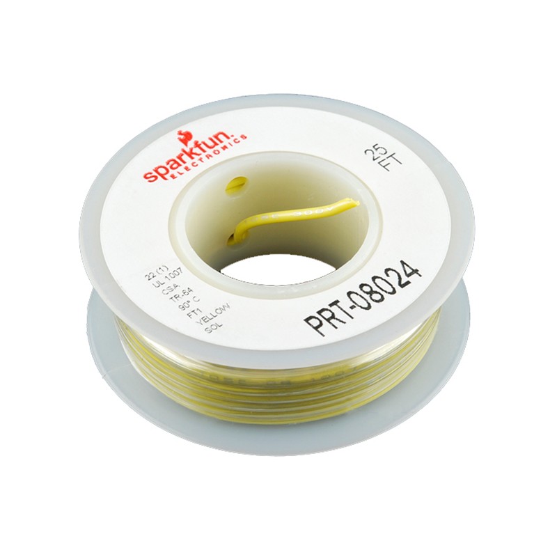 1 pcs : PRT-08024 - HOOK-UP SOLID 22AWG YELLOW 25'