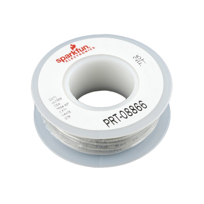 1 pcs : PRT-08866 - HOOK-UP 22AWG WHITE 25'