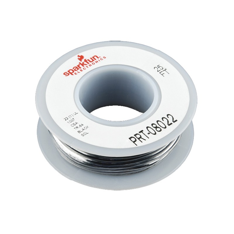 1 pcs : PRT-08022 - HOOK-UP SOLID 22AWG BLACK 25'