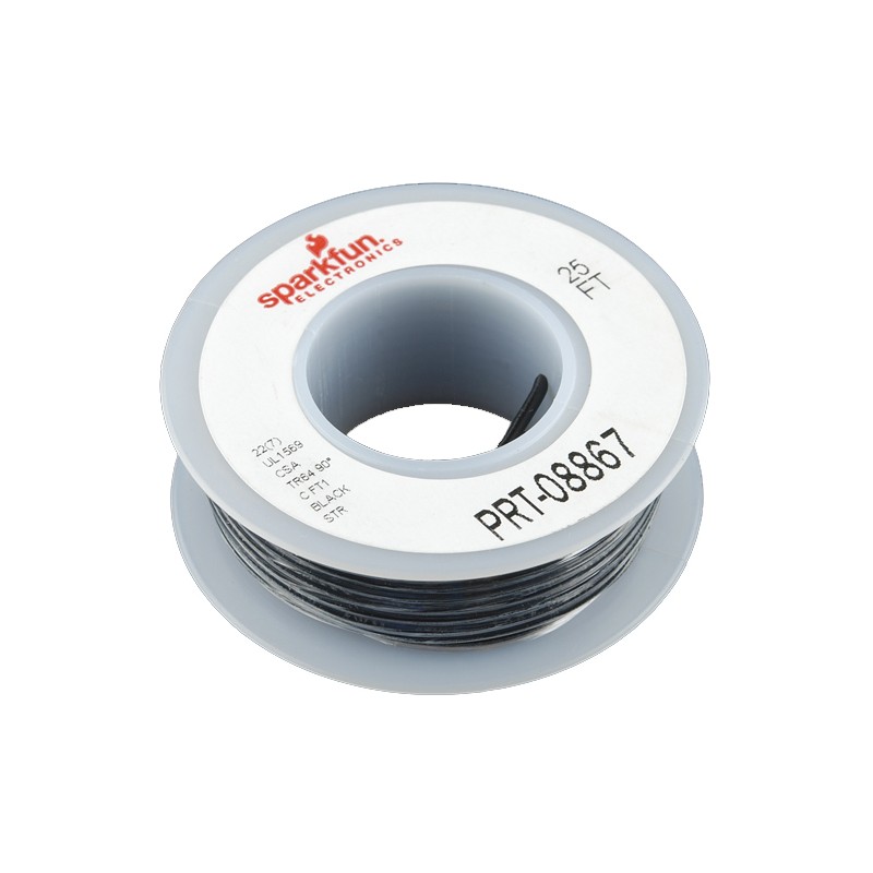 1 pcs : PRT-08867 - HOOK-UP 22AWG BLACK 25'