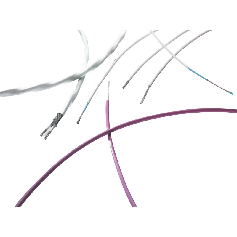 1 pcs : EF4719-000 - CABLE 2CON 24AWG WHT SHLD FEET