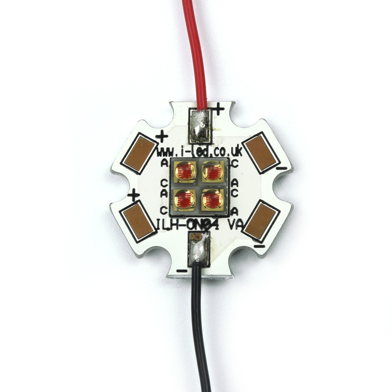 1 pcs - ILS ILH-ON04-RED1-SC201-WIR200., OSLON4 PowerStar LED Array, 4 Red LED