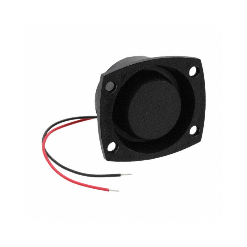 1 pcs : PT-520-SQ - Buzzers Transducer, Externally Driven Piezo 5 V 3mA 4.4kHz 85dB @ 5V, 10cm Panel Mount, Flange Wire Leads