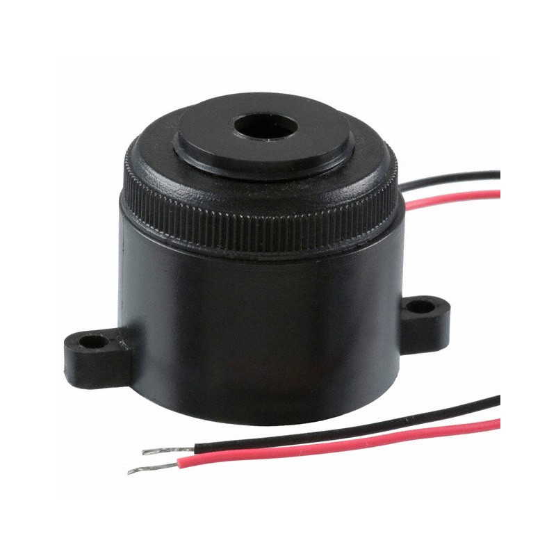 1 pcs : PK-20A35EW-24VQ - Buzzers Indicator, Internally Driven Piezo 24 V 20mA 3.5kHz 95dB @ 24V, 30cm Panel Mount, Flange Wire 