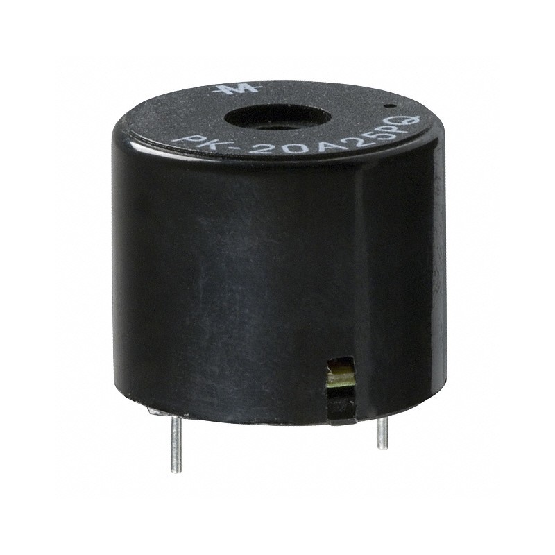 1 pcs : PK-20A25PQ - Buzzers Indicator, Internally Driven Piezo 12 V 25mA 2.5kHz 95dB @ 12V, 30cm Through Hole PC Pins