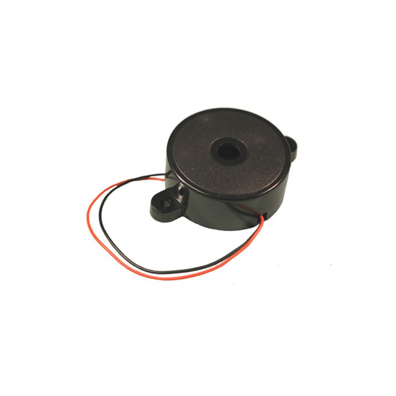 1 pcs : PK-35N29WQ - Buzzers Indicator, Internally Driven Piezo 12 V 10mA 2.9kHz 90dB @ 12V, 30cm Panel Mount, Flange Wire Leads