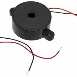 1 pcs : PK-35A29W-24VQ - Buzzers Indicator, Internally Driven Piezo 24 V 50mA 2.9kHz 95dB @ 24V, 30cm Panel Mount, Flange Wire L